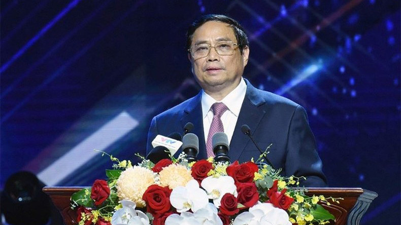 Премьер-министр Фам Минь Тьинь выступает с речью. Фото: Чан Хай Премьер-министр Фам Минь Тьинь выступает с речью. Фото: Чан Хай