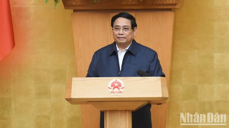 Премьер-министр Фам Минь Тьинь выступает с речью. Фото: Чан Хай Премьер-министр Фам Минь Тьинь выступает с речью. Фото: Чан Хай