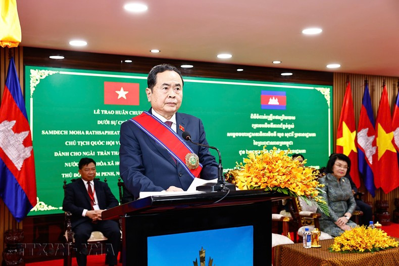 Председатель НС Чан Тхань Ман выступает с речью. Фото: ВИА Председатель НС Чан Тхань Ман выступает с речью. Фото: ВИА