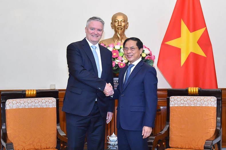Министр иностранных дел Буй Тхань Шон (справа) и Генеральный секретарь ОЭСР Матиас Корманн. Фото: МИД Вьетнама Министр иностранных дел Буй Тхань Шон (справа) и Генеральный секретарь ОЭСР Матиас Корманн. Фото: МИД Вьетнама