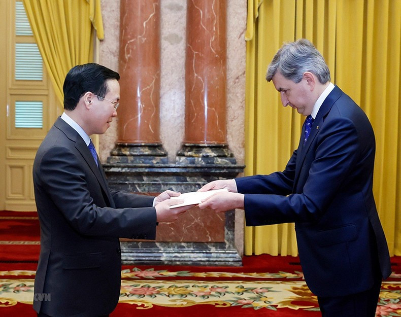 Президент Во Ван Тхыонг и Посол Литвы Дарюс Гайдис. Фото: ВИА Президент Во Ван Тхыонг и Посол Литвы Дарюс Гайдис. Фото: ВИА