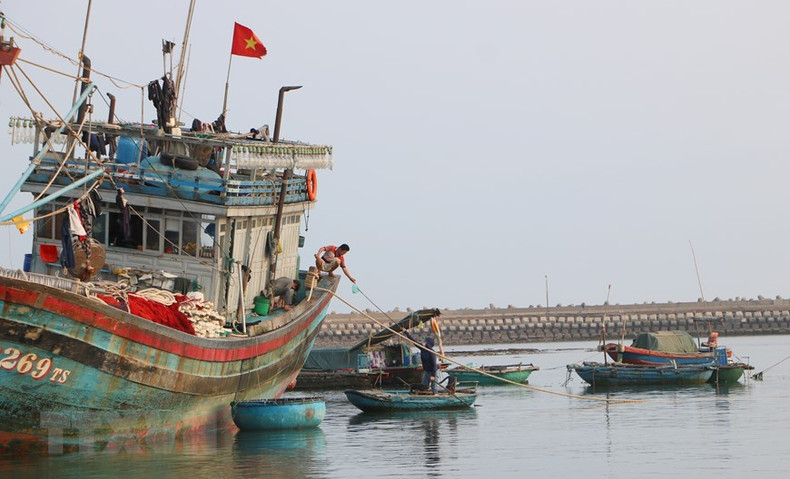 Рыбаки торгуют у порта Батьлонгви.