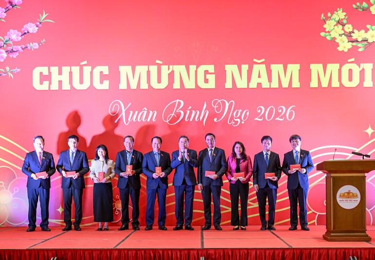 Председатель НС Чан Тхань Ман поздравляет с Тэтом Совет по делам народностей НС и комитеты НС.