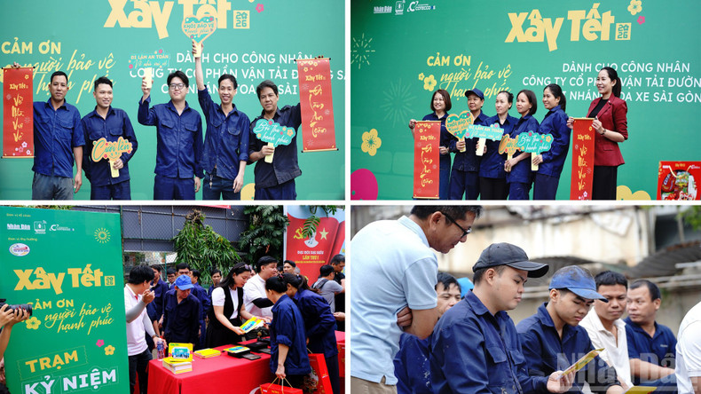 Мероприятие прошло на территории филиала вагонного депо Сайгон и включало в себя акции благодарности, вручение новогодних подарков и памятные фотосессии для более чем 100 работников – непосредственных участников проекта «Поезд счастья», который помогает тысячам трудящихся вернуться домой на Тэт.