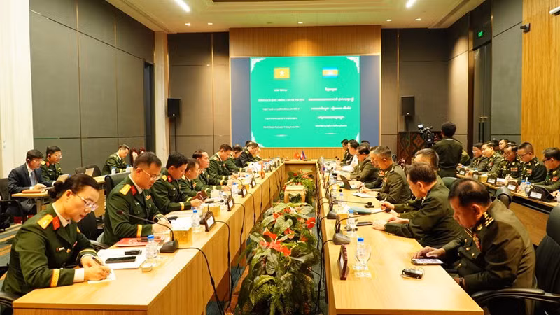 Общий вид 9-го диалога по оборонной политике между Вьетнамом и Камбоджей. Фото: Киеу Чинь 
