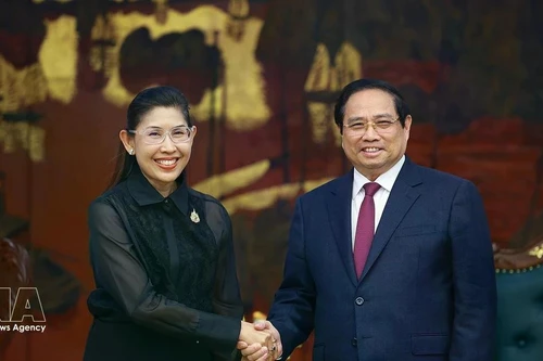 Премьер-министр Фам Минь Тьинь принимает Посла Таиланда во Вьетнаме Уравади Срипхиромайя. Фото: ВИА