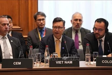 Посол Вьетнама во Франции Чинь Дык Хай принимает участие в конференции. Фото: ВИА