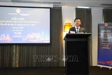Министр промышленности и торговли Нгуен Хонг Зиен выступает на форуме. Фото: ВИА