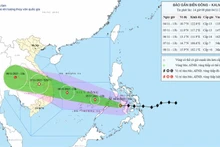Положение центра тайфуна на 14:00 4 ноября. Фото: Национальный центр гидрометеорологических прогнозов