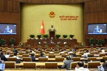 НС обсуждает в зале проект Закона об электронной коммерции. Фото: Зюи Линь