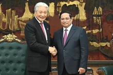 Премьер-министр Фам Минь Тьинь принимает губернатора префектуры Тотиги (Япония) Фукуду Томикадзу. Фото: Чан Хай