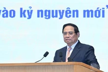 Премьер-министр Фам Минь Тьинь выступает с речью на конференции. Фото: Чан Хай