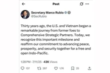 Пост Госсекретаря США Марко Рубио в социальной сети X от 11 июля. Фото: ВИА