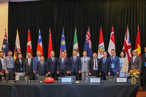 Министр промышленности и торговли Нгуен Хонг Зиен и делегация принимают участие в мероприятии.