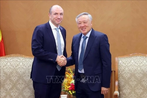 Заместитель Премьер-министра Нгуен Хоа Бинь принимает Генерального директора группы Haeco Ричарда Селла. (Фото: ВИА)