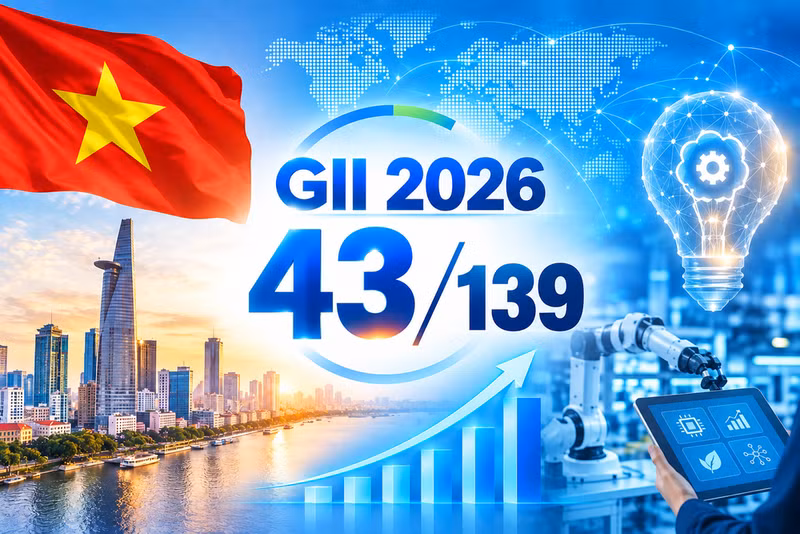 Согласно докладу о GII 2026 года ВОИС, Вьетнам занял 43-е место среди 139 стран и экономик. Изображение было создано с помощью искусственного интеллекта.