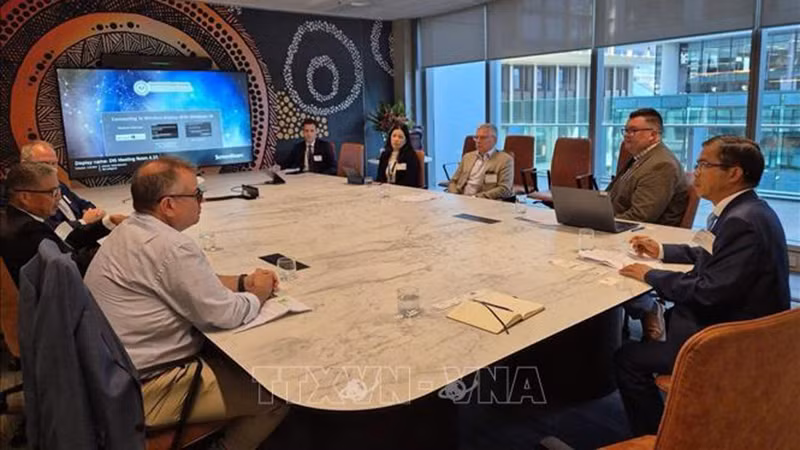 Посол Фам Хунг Там председательствует на круглом столе по вопросам торговли. Фото: ВИА Посол Фам Хунг Там председательствует на круглом столе по вопросам торговли. Фото: ВИА