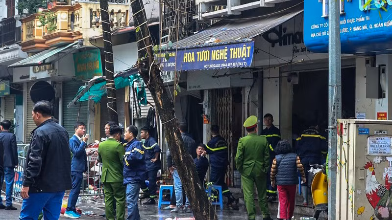 Место пожара на улице Ханглыок.