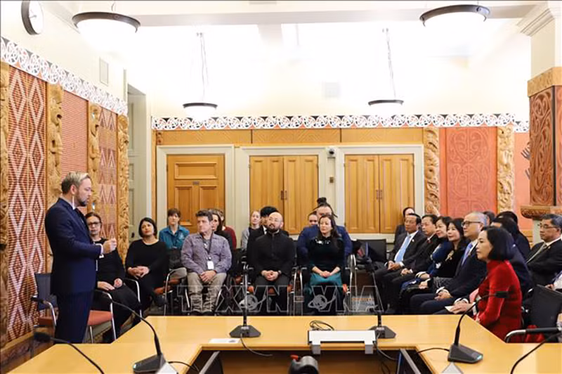 Церемония встречи высокопоставленной делегации НС Вьетнама в здании Парламента Новой Зеландии. Фото: ВИА