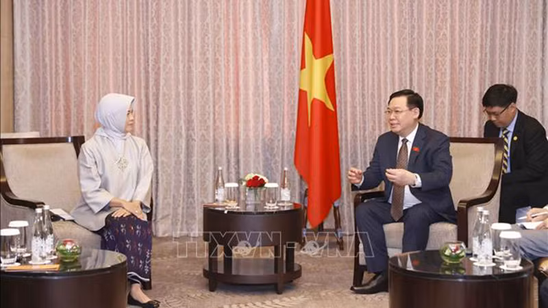 Председатель НС Выонг Динь Хюэ и Председатель BPK Исма Янтун. Фото: ВИА