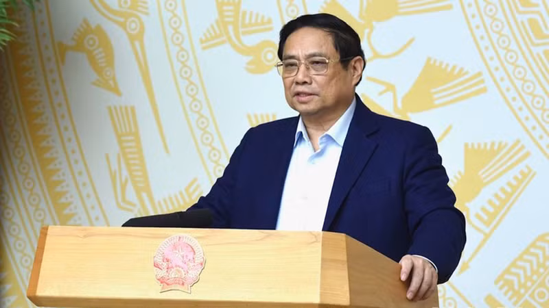 Премьер-министр Фам Минь Тьинь выступает на заседании. Фото: Чан Хай