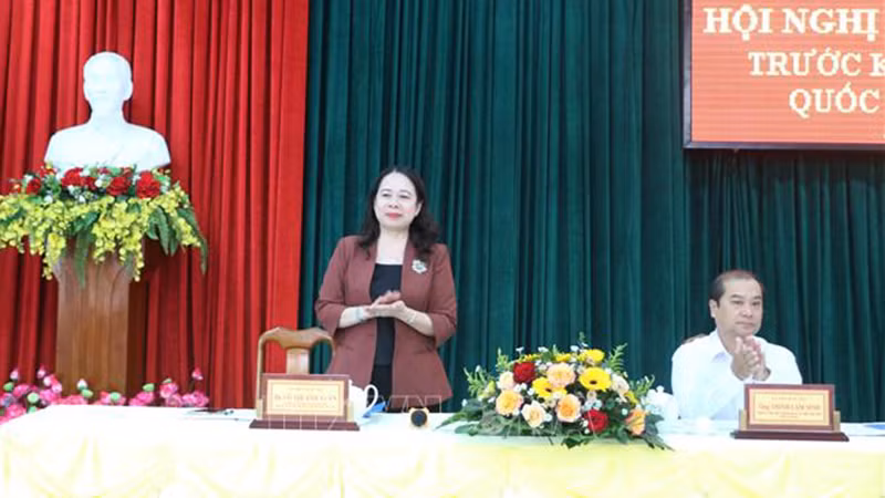 Вице-президент Во Тхи Ань Суан на встрече. Фото: ВИА