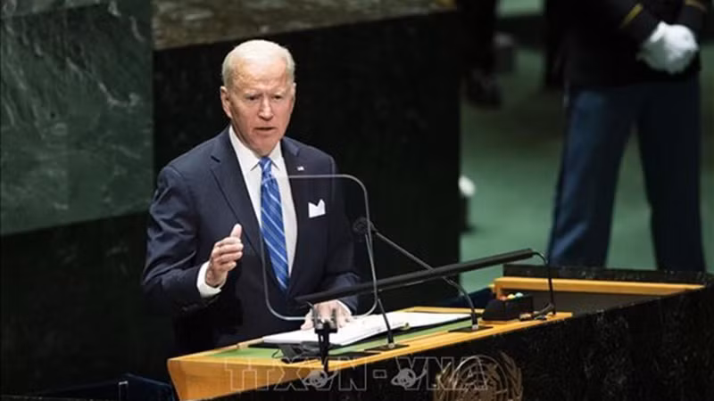 Президент США Джо Байден выступает на 78-й сессии ГА ООН. Фото: ВИА
