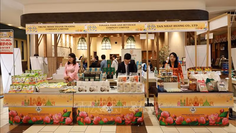 Вьетнамские товары представлены в торговом центре AEON Lake Town Mori. Фото: ВИА