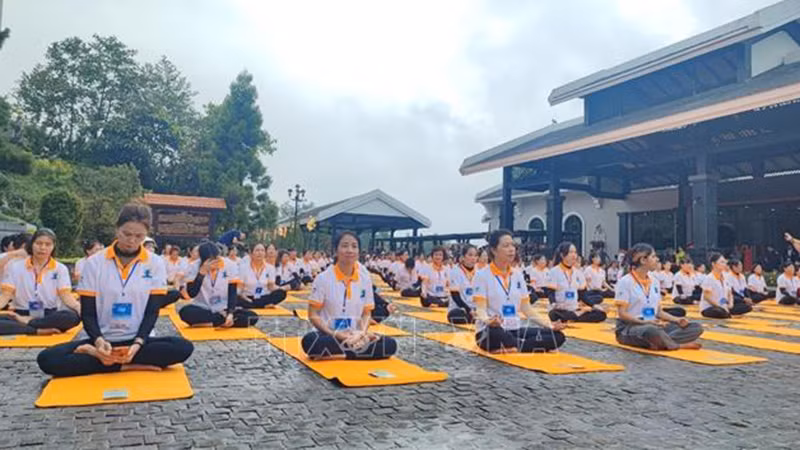 Ансамблевое выступление йоги «Привет солнцу – привет Фаншипану». Фото: ВИА