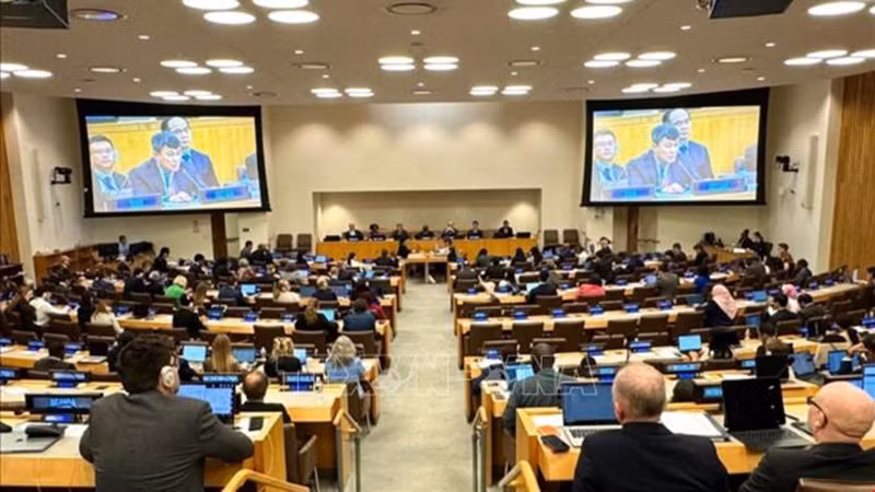 Постоянный Замминистра иностранных дел Вьетнама Нгуен Минь Ву выступает на заседании ООН по UNCLOS. Фото: ВИА