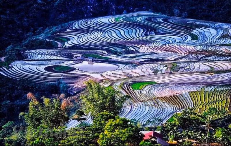 Первые дожди сезона, которые приносят воду на поля, также являются моментом, когда фермеры начинают новую пересадку. Сезон заливных полей в Лаокае ежегодно длится с мая по июнь.