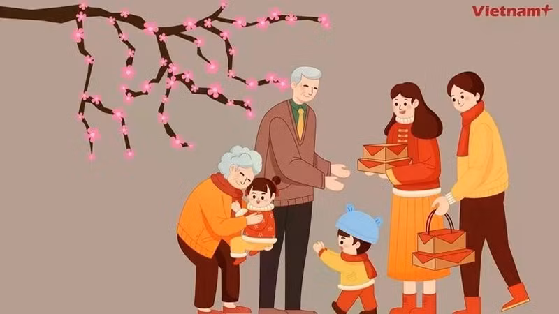 Посещение родителей, бабушек и дедушек по случаю Тэта. Фото: ВИA