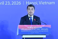 Премьер-министр Ле Минь Хынг выступает с речью. Фото: Чан Хай