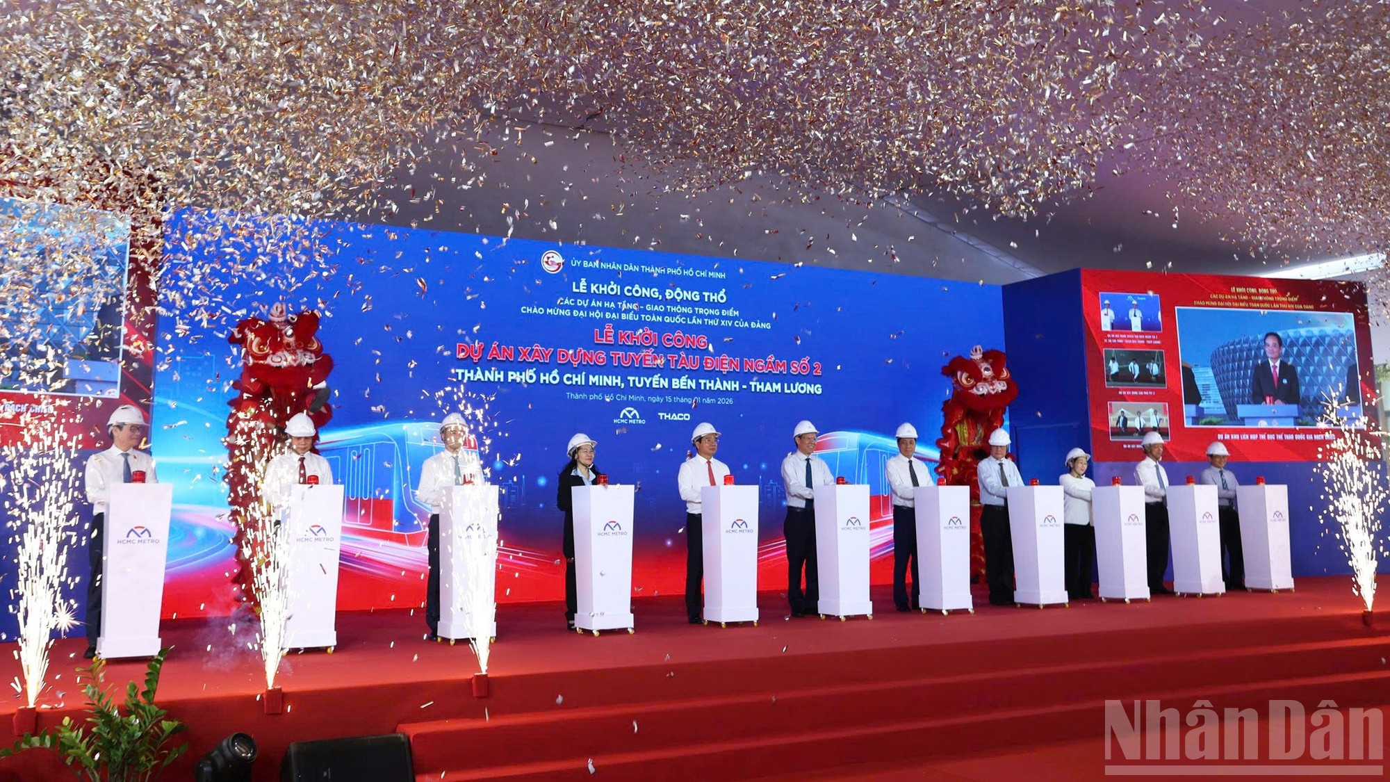 В тот же день состоялась церемония начала строительства проекта линии метро № 2 Бентхань – Тхамлыонг, инвестором которого выступает Управление городских железных дорог. Проект имеет стратегическое значение для формирования сети городского железнодорожного транспорта, поэтапного создания многополицентричных городско-экономических пространств развития, прежде всего, метро играет роль сквозного связующего элемента и локомотива развития.