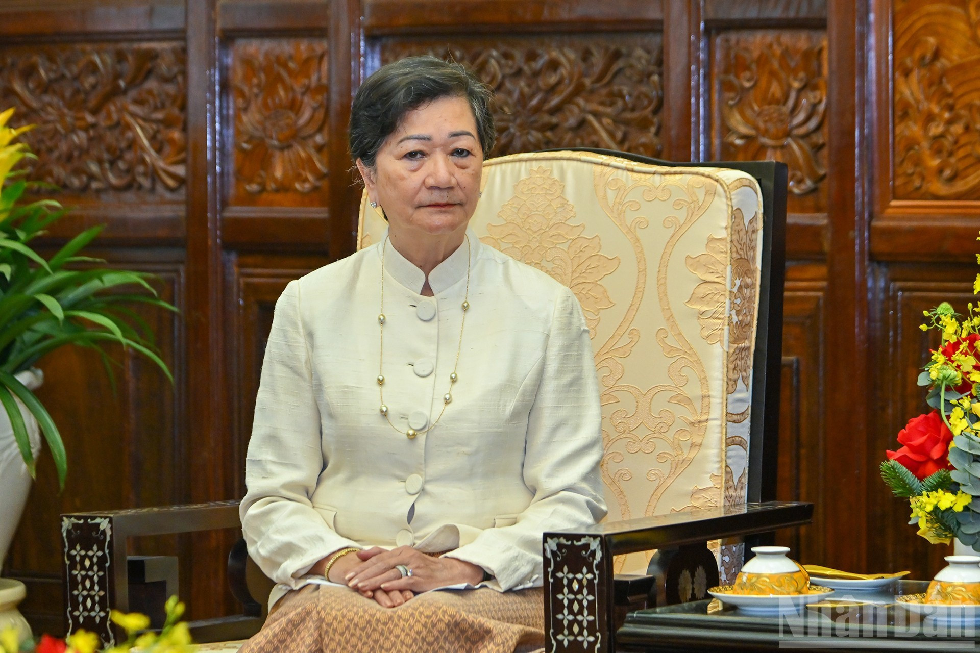 Посол Камбоджи во Вьетнаме Чеа Кимтха на приеме.