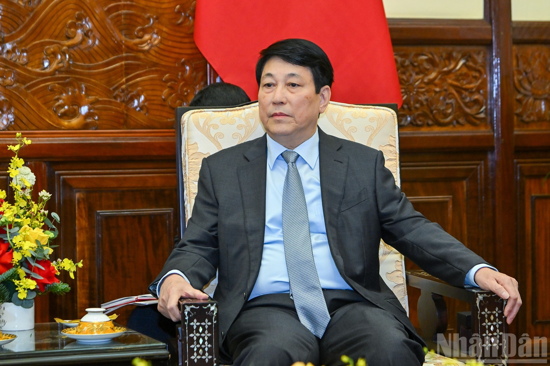 Президент Вьетнама Лыонг Кыонг на приеме.