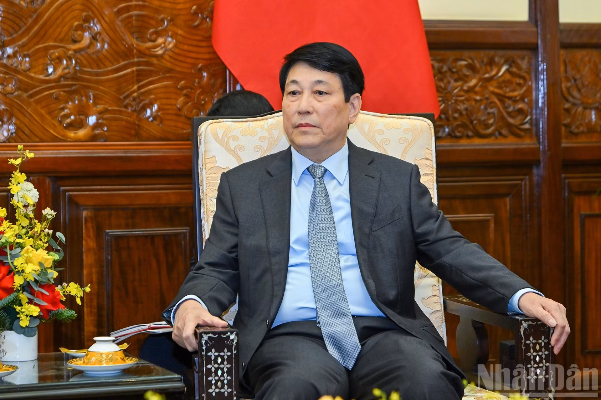 Президент Вьетнама Лыонг Кыонг на приеме.