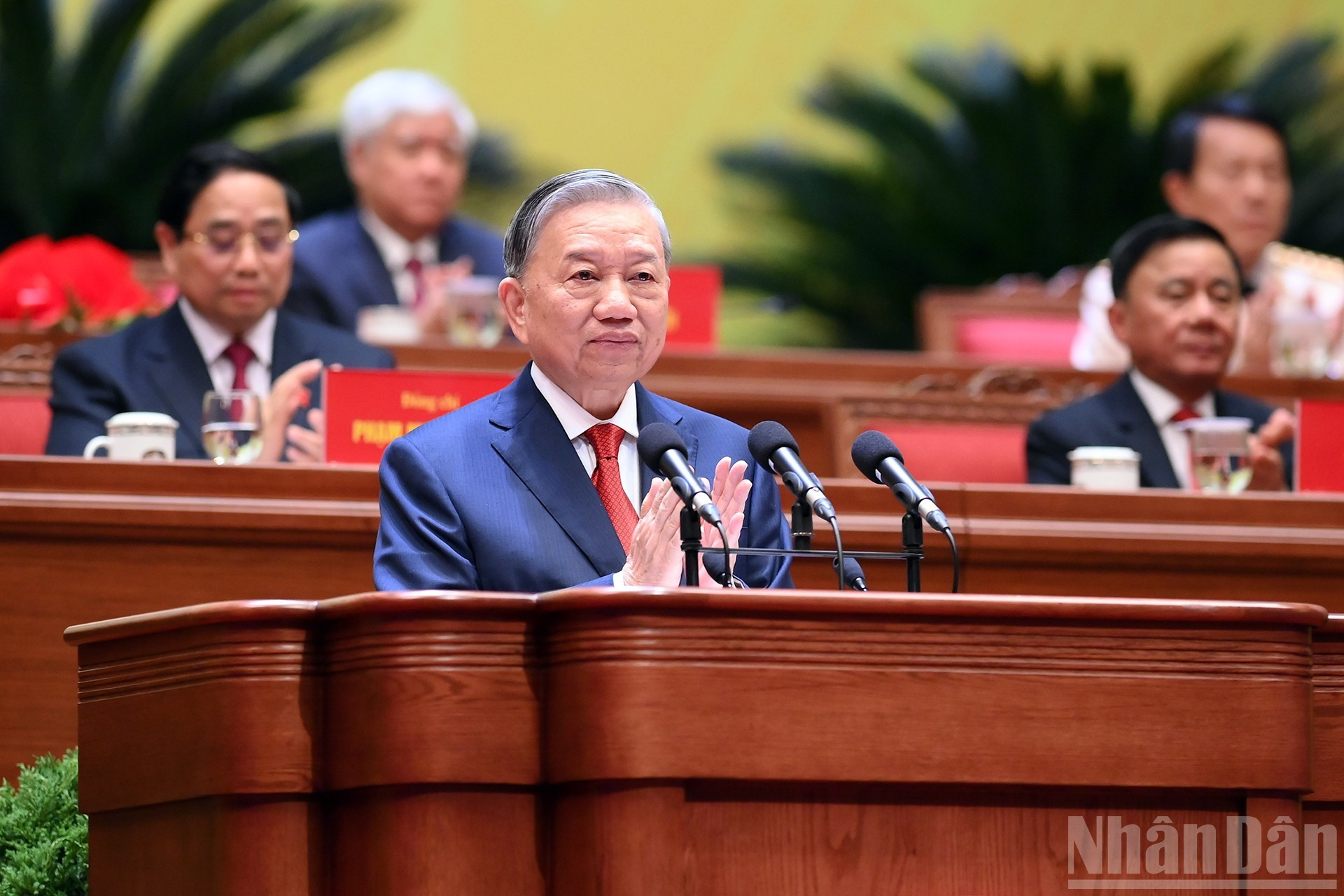 Генеральный секретарь То Лам выступает с заключительной речью. (Фото: Данг Кхоа)