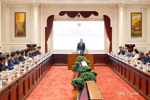 Генеральный секретарь ЦК КПВ, Президент Вьетнама То Лам выступает на рабочей встрече. Фото: ВИА