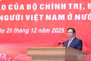 Премьер-министр Фам Минь Тьинь выступает на конференции. Фото: Чан Хай