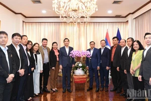 Представительства Вьетнама в Таиланде поздравляют Лаос с успешным проведением XII съезда НРПЛ. Фото: Минь Тханг