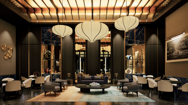 Визуализация зала для государственных делегаций VIP-терминала. Фото: Sun Group