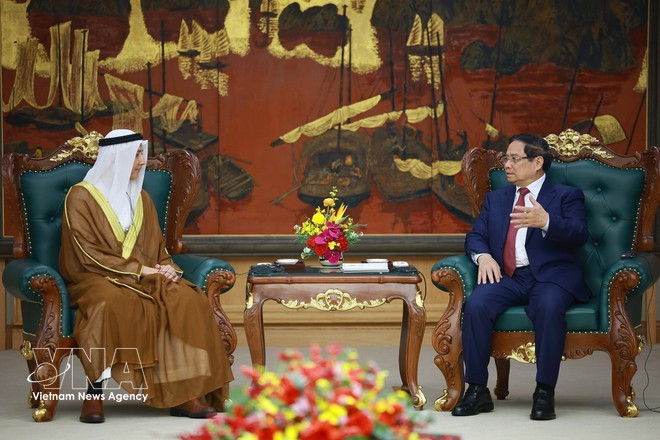 Премьер-министр Фам Минь Тьинь принял Бадер Альматруши, Посла ОАЭ во Вьетнаме. Фото: ВИА