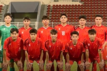 Стартовый состав сборной U17 Вьетнама в матче против сборной Омана. Фото: Федерация футбола Вьетнама