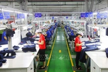 Рабочие компании Apparel Far Eastern (Vietnam) во вьетнамско-сингапурском промышленном парке, город Тхуанан, провинция Биньзыонг. (Фото: ВИА)