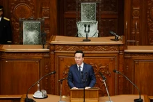 Президент Во Ван Тхыонг выступает в здании Парламента Японии. Фото: ВИА