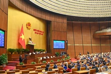 Общий вид церемонии закрытия 6-й сессии Национального собрания XV созыва.