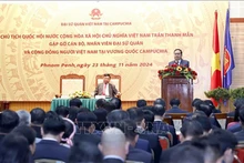 Председатель НС Вьетнама Чан Тхань Ман выступает на встрече. Фото: ВИА