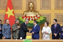Премьер-министр Фам Минь Тьинь принимает делегацию ASEAN BAC. Фото: Чан Хай