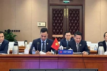 Генерал-майор Нгуен Ван Виен выступает на конференции.